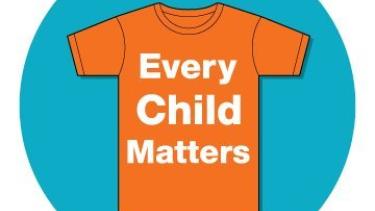 Orange Shirt Day Orange t-shirt with white text saying "Every Child Matters"